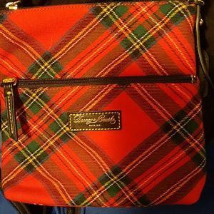 Red plaid crossbody purse