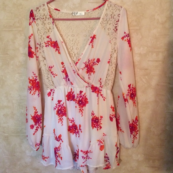 White Floral Romper