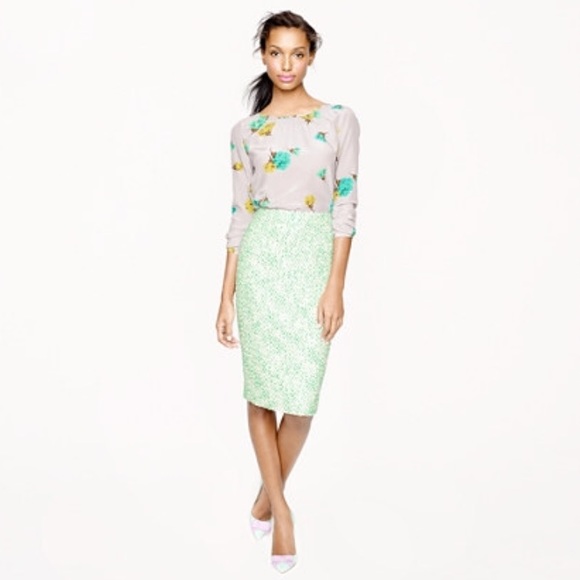 J.Crew No. 2 Pencil Skirt in Clover Tweed