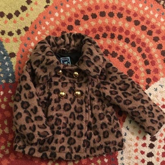 Old Navy leopard wool peacoat 12-18 months