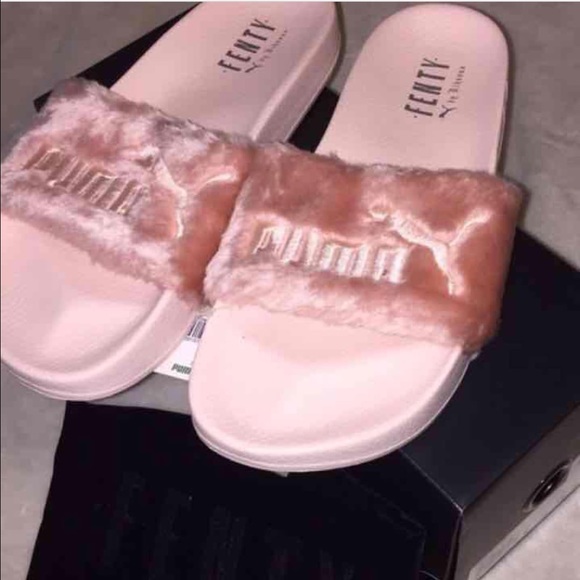 Puma Shoes - Puma X Fenty Leadcat Fur Slides -PINK