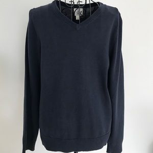 Boys navy v-neck sweater.