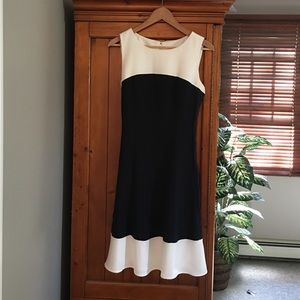 Preppy navy and white dress