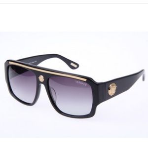 Versace 1573 black gold pilot sunglasses