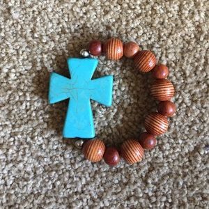 Turquoise cross bracelet