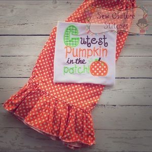Girls fall boutique ruffle pants set