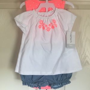 3 piece Carter's 9M Shirt Shorts Onesie Set NWT!