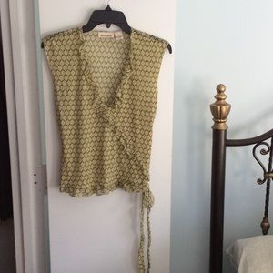 Green and brown patterned shirt