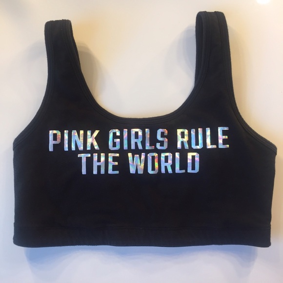 PINK Victoria's Secret Tops - Pink Nation Pink Girls Rule the World Sports Bra