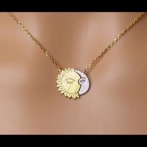Sun and moon necklace crescent moon necklace