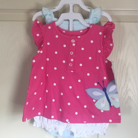 Carter's 3 piece set shirt shorts onesie 9M NWT