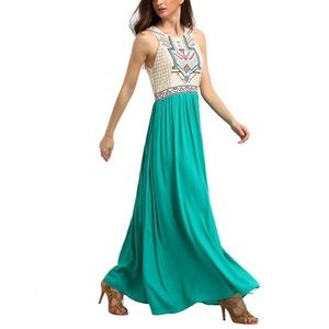 Bohemian Embroidered Maxi Dress