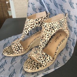 Lucky Brand Leopard Print Wedge Sandals