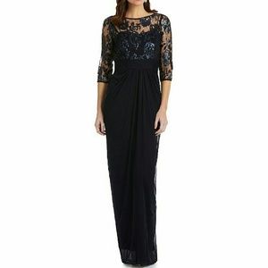 Adrianna Papell Sequined Bodice Dress Gown