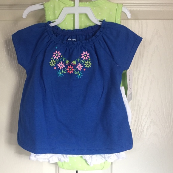 3 pc matching shirt shorts onesie Carter's 9M NWT