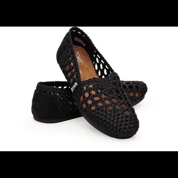 TOMS Woven Satin Black NWT