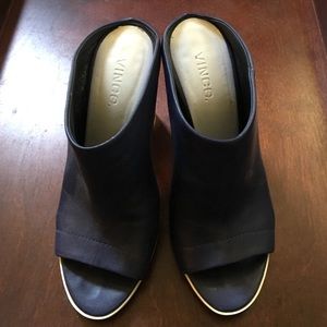 Vince open toed mule shoes.