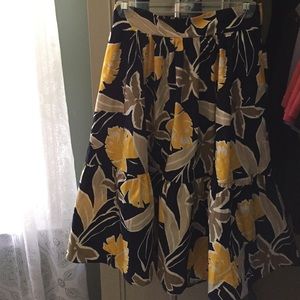 Zara knee length floral skirt