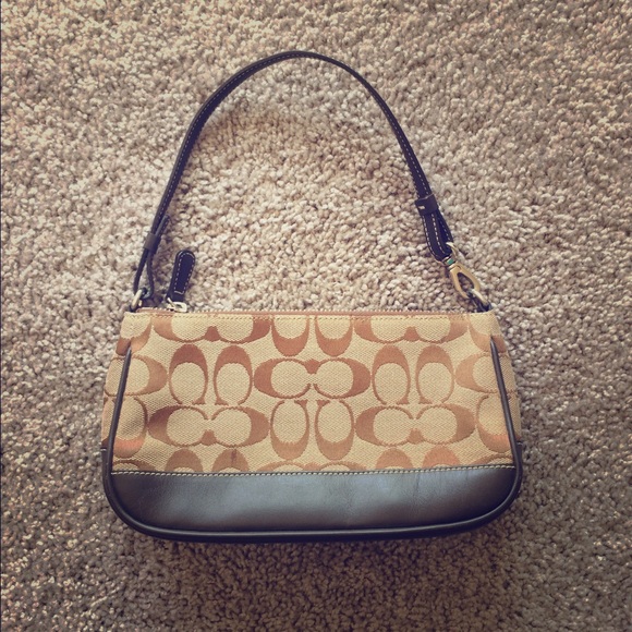 Coach hand bag. Brown and tan. - Picture 1 of 3