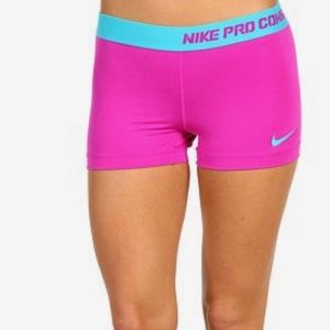 pink and blue nike shorts