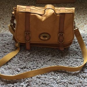 Fossil leather messenger bag