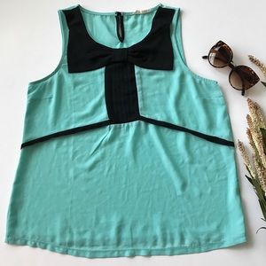 Bow & Pleated Detail Blouse