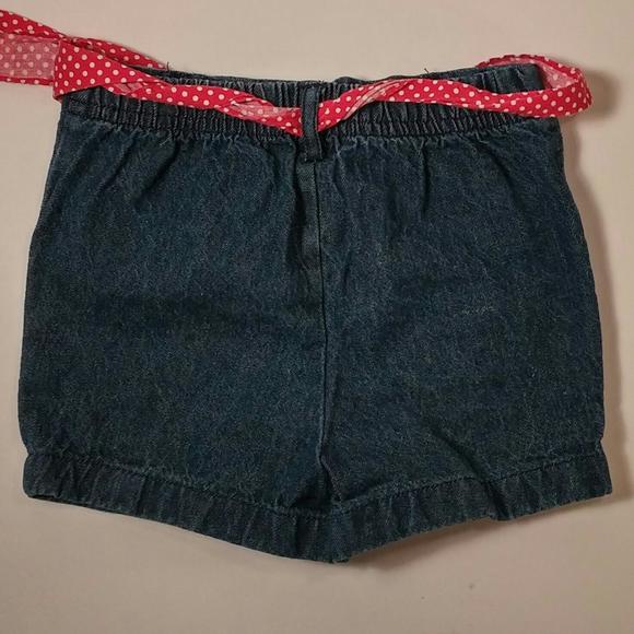Adorable Mickey Mouse blouse and denim shorts