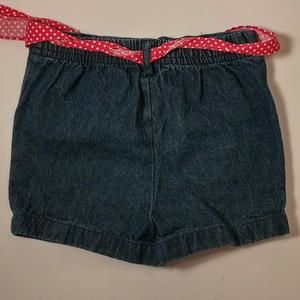 Adorable Mickey Mouse blouse and denim shorts