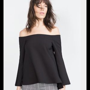 ZARA Bell Sleeve Off the Shoulder Top