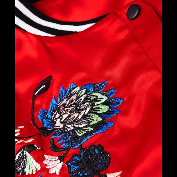 Simply Be Embroidered Bomber Jacket - Picture 3 of 4