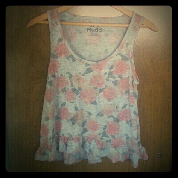 Medium Grey & Rose Flow Tank by Mudd