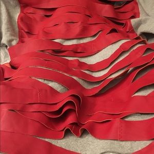 Distressed off the shoulders sweat shirt