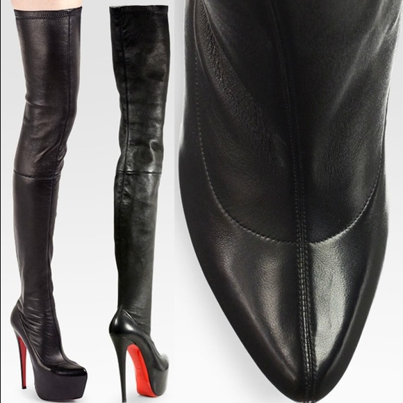 christian louboutin monicarina thigh high leather boots christian louboutin monicarina thigh high leather boots