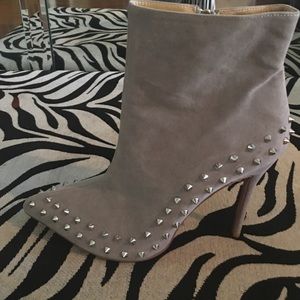 New Gray studded suede boots