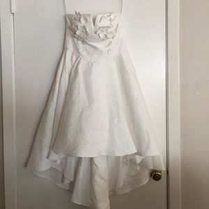 Floral Embellished High-Low Cocktail Dress