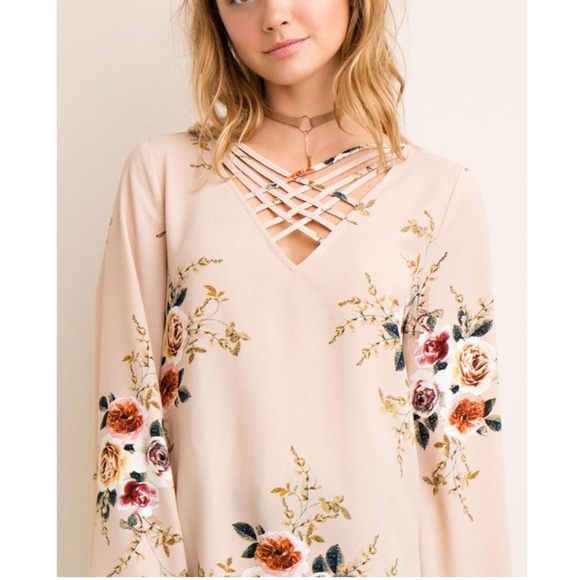 🆕MELODIE floral print strappy top - TAUPE - Picture 3 of 4