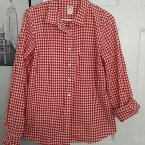 J crew gingham button up