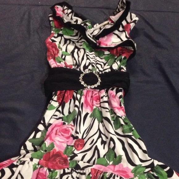 My Vintage Baby Zebra & Roses Dress size 3t