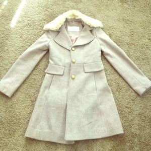 Jessica Simpson pink tweed coat