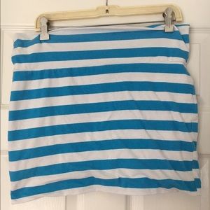 Wet Seal Aqua & White Striped Mini-Skirt