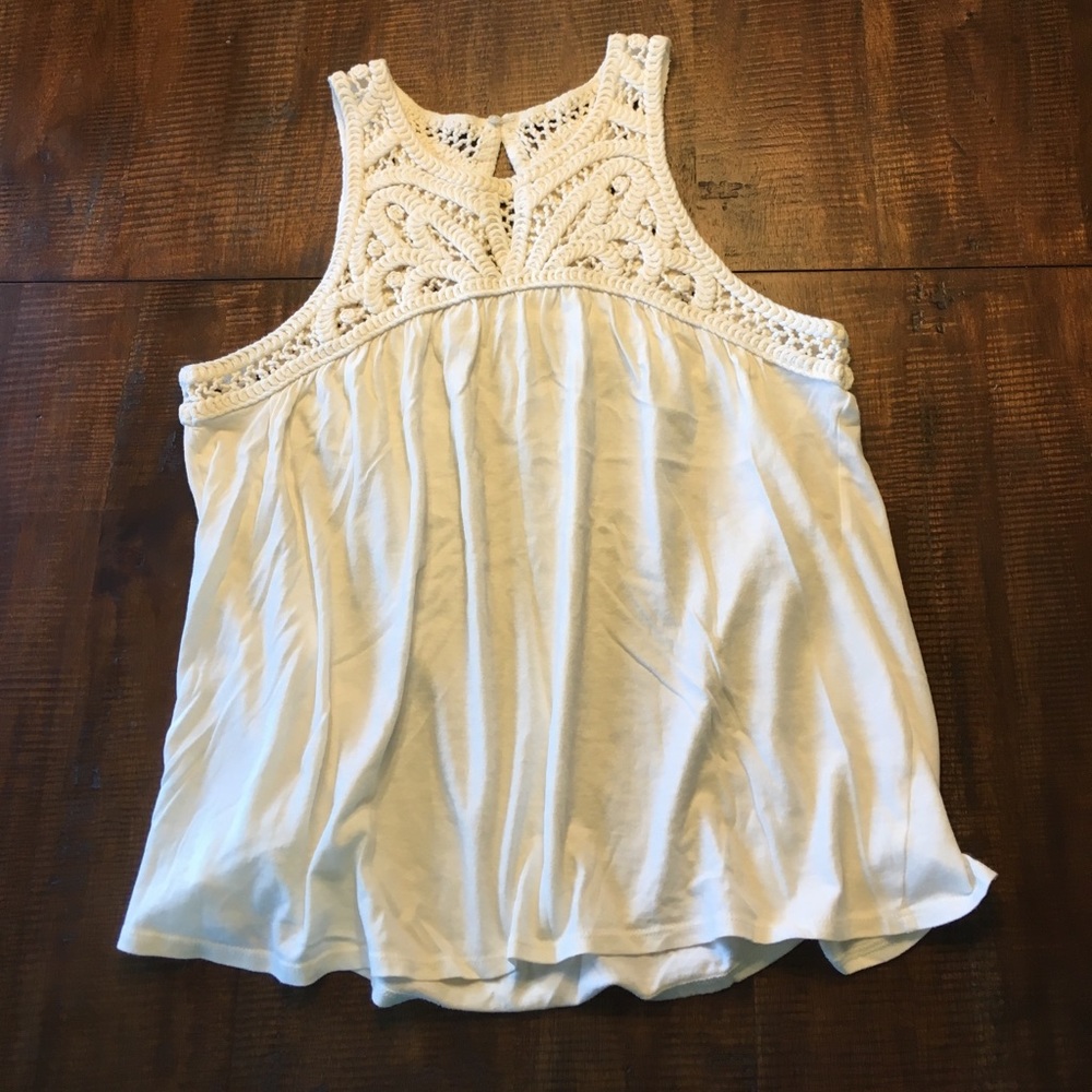 Loft Tank top with crochet detail