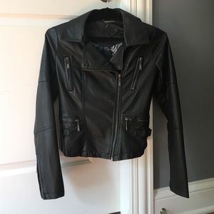 Black faux leather jacket