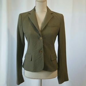THEORY Shades of Green Houndstooth Blazer