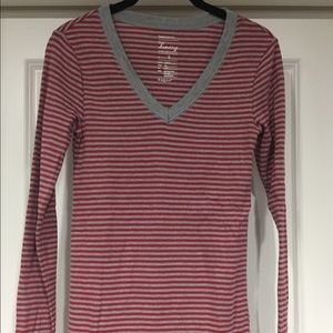 Long Sleeve Maternity V Neck T