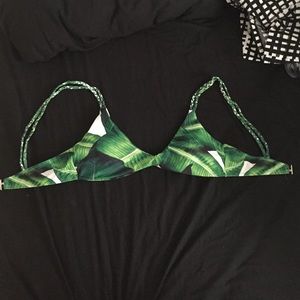 Palm tree printed bikini top