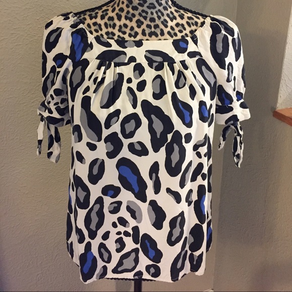INC silk animal print blouse.