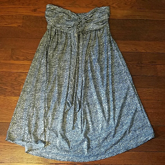 Express strapless dress w/knotted sash detail sz S