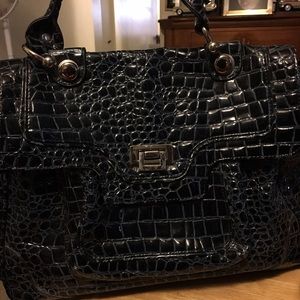 Navy blue crocodile Nine West purse