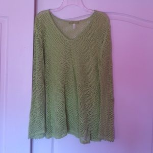 Green crocheted sweater