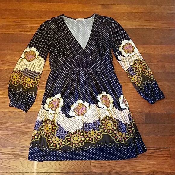 Fire boho purple floral printed dress, size medium
